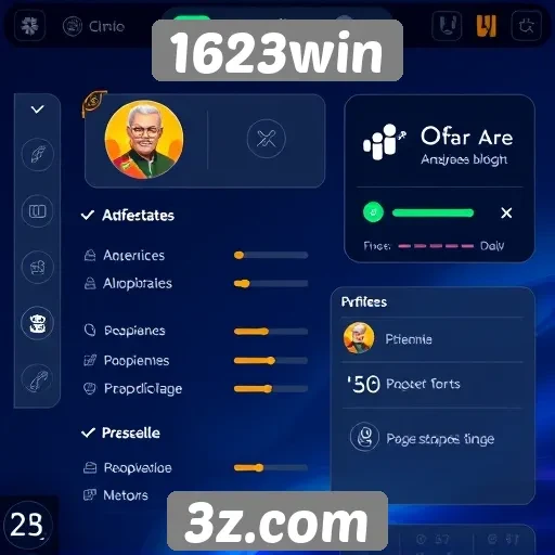 Análise da interface do usuário no site 1623win